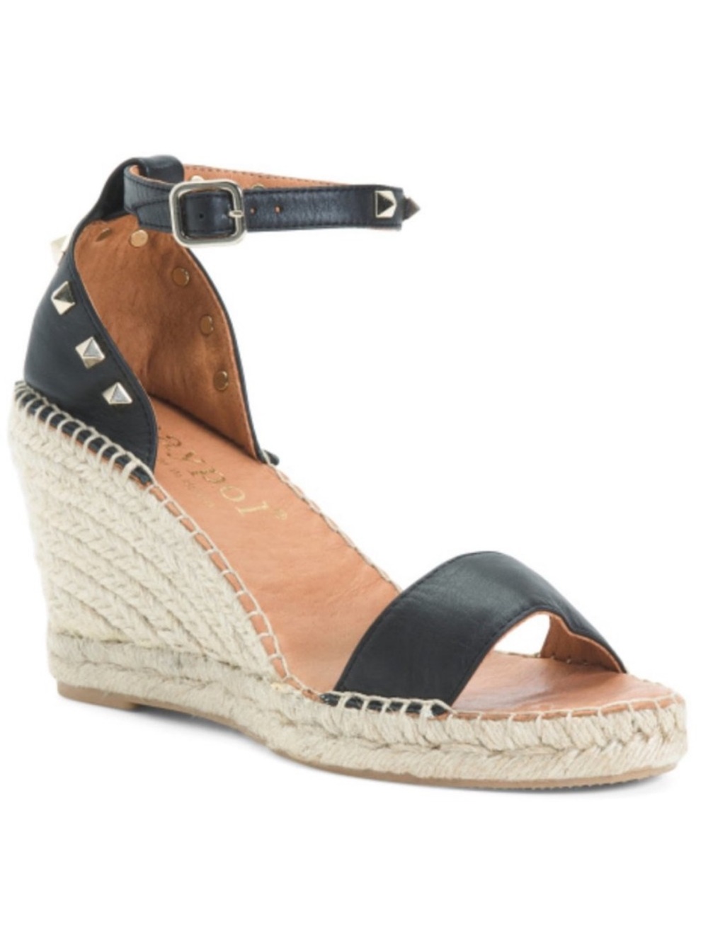 MAYPOL Made In Spain Leather Espadrille Wedges Sz 6.5 (37)